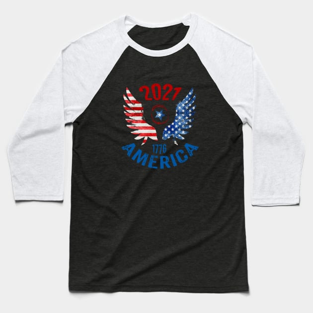 4th July 1776 Baseball T-Shirt by LebensART